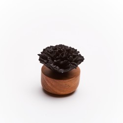 Diffuseur fleur œillet en porcelaine noire